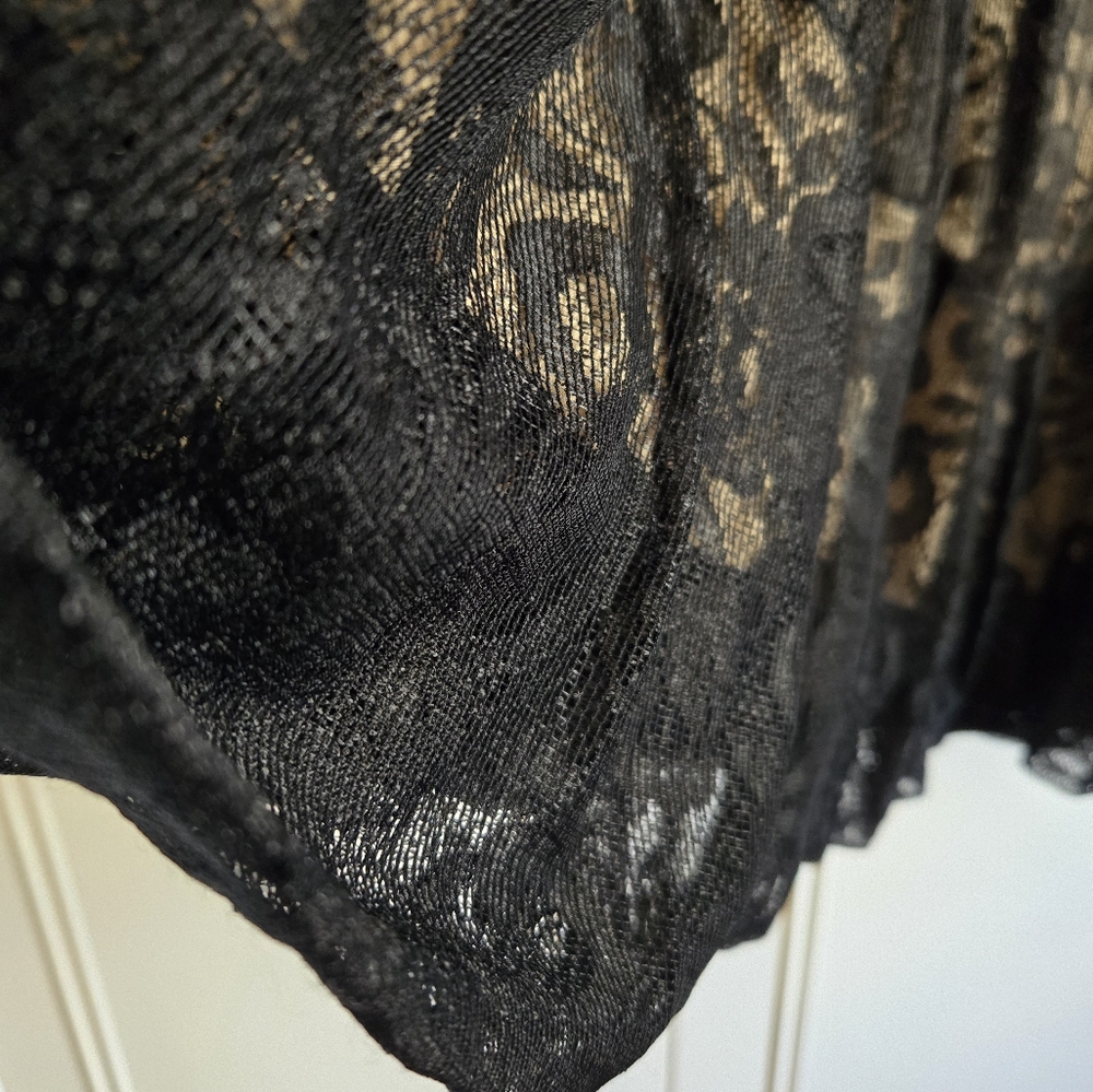 Black Laced Midi Skirt